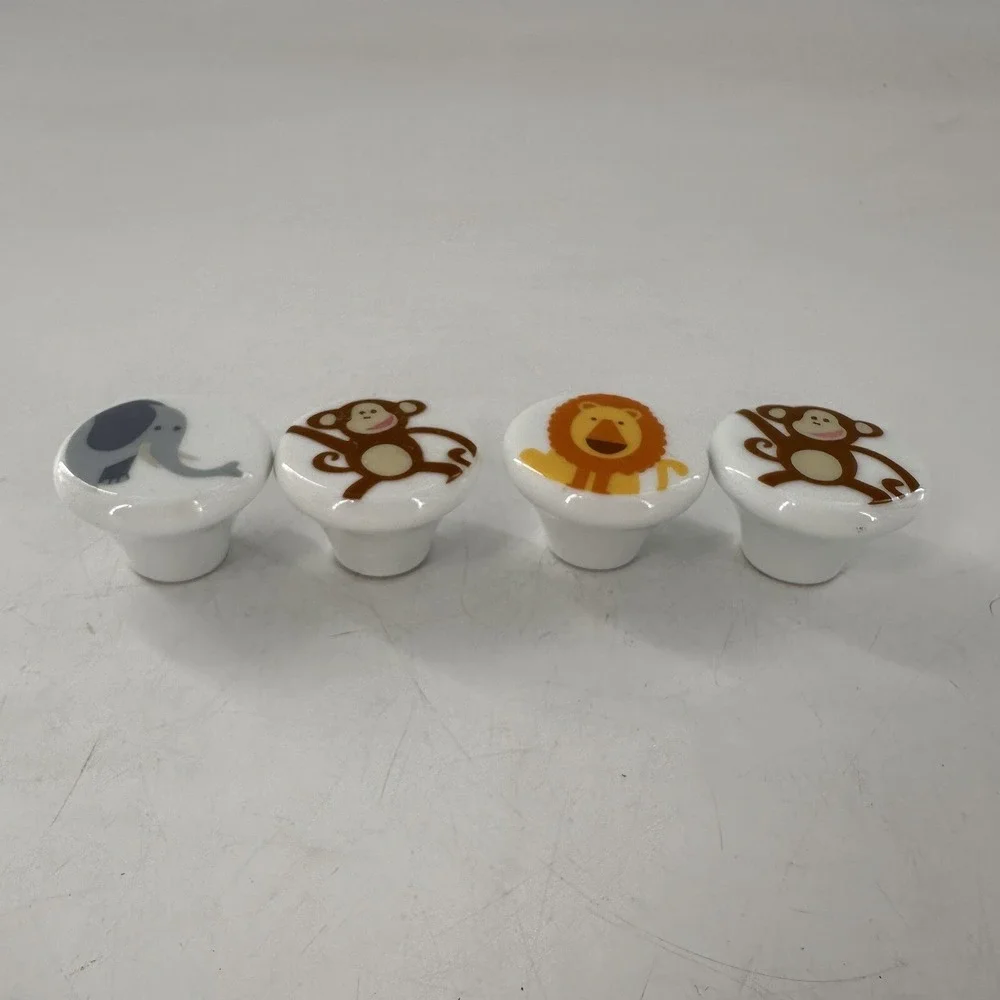 4 Vtg‎ Drawer Knobs Baby Jungle Animals Cabinet Handle Pull Cupboard Hardware